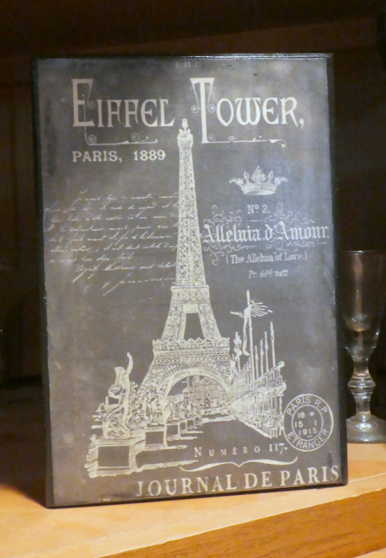 Paris plaques -Eiffel Tower chalkboard print - Vintage Paris advertising - Julie Butler Creations