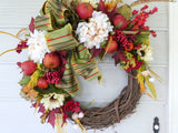 Fall wreath - Front door wreath - Autumn Wreath - decorative wreaths - Fall wreath - Julie Butler Creations