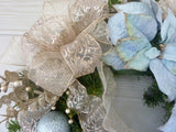 Blue Poinsettia Christmas Wreath - Christmas Wreath - Christmas Decorations - Holiday decorations - Julie Butler Creations