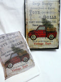 Red Truck Christmas shelf sitter - wood plaques - Christmas decorations - Vintage Toy advertising - Julie Butler Creations