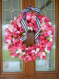 Pink Tulip Wreaths - Tulip Wreaths - Summer Wreaths - Easter wreaths - Front door wreath - Julie Butler Creations