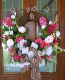 Front door wreath - Summer wreath - Spring Wreaths - French Country decor - Julie Butler Creations