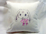 Nursery Pillow, Bunny pillow cover, Embroidered pillow cover, Easter pillow
