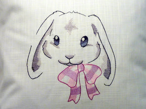 Nursery Pillow, Bunny pillow cover, Embroidered pillow cover, Easter pillow