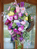 Front door wreath, Spring Wreaths, Front door decor