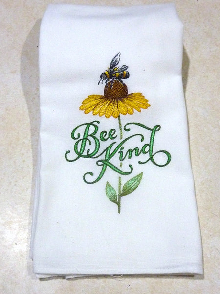 Flour Sack Embroidered Bee Tea Towel – BeeNaturalz LLC