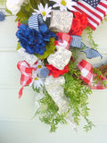 Summer Patriotic Wreath, Summer wreath, 4th of July Wreath, Red, White and Blue wreaths
