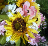 Sunflower Headstone Saddle, Cemetery flowers