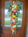 Extra Long Summer door swag - Spring wreath - Door swag - Front door decorations