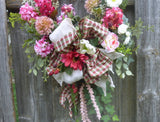 Front door wreath - Summer wreath - Spring Wreaths - Front door decor, French Country decor