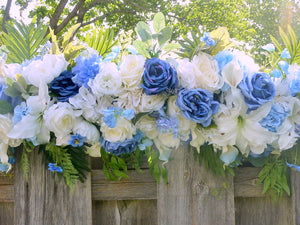 Blue and white Wedding arch, Wedding swag, Wedding Arch Decorations