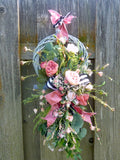 Rose Summer wreath, Spring Wreaths, Pink Rose Wreath, French Country decor