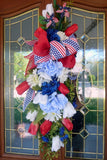 Patriotic door swag, 4th of July door swag, Summer door decoration