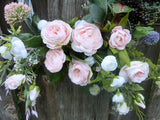 Pink Rose wreath, Spring Wreaths, French Country decor, Summer Wreath