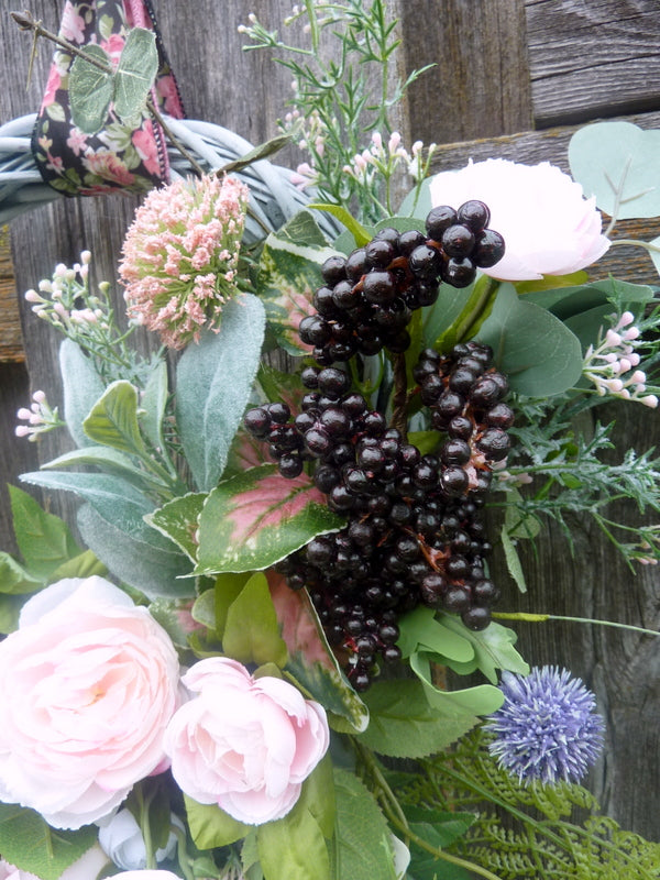 Eucalyptus Rose Spring Wreath