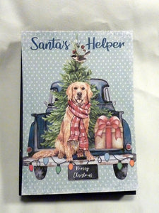 Christmas wood box signs or Shelf Sitter, Golden Retriever sign