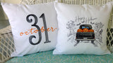 Halloween pillow cover, Embroidered pillows, October 31 pillow covers