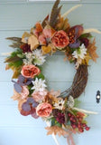 Large Fall Wreath, Autumn wreath, Fall Front Door Wreaths