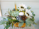 Fall centerpiece, Thanksgiving decorations, Fall floral arrangement
