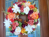 Fall Floral Wreaths, Front door wreaths, Thanksgiving Wreaths