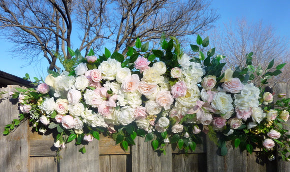 Wedding floral Arch Rental, Blush Pink and White wedding arch