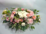 Cemetery flowers in Pink and white, Grave site spray, Mothers Day memorial flowers