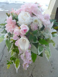Cemetery flowers, Grave site spray, Mothers Day memorial flowers, silk flower saddle for grave