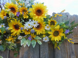 Sunflower Corner swag, Wedding Flowers with Sunflowers