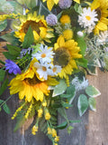 Sunflower Corner swag, Wedding Flowers with Sunflowers