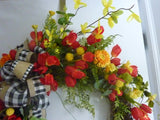 Spring wreaths, Front door wreath, Farmhouse wreath
