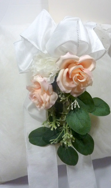 Pink Rose Aisle flowers, Wedding pew decorations