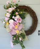 Summer Rose Wreath, Summer wreaths, Front door decor