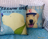 Yellow Dog Baseball pillow cover - yellow lab pillows - baseball pillow cover - boys room decor - Julie Butler Creations