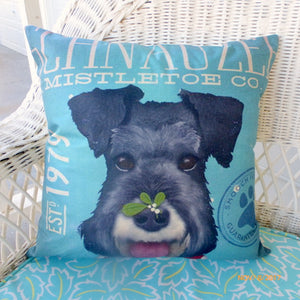 Schnauzer pillow covers - Dog pillows - gift for him - gift for her - dog lovers gift - Julie Butler Creations