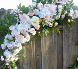 Blush Pink and White Wedding Arch Flowers, Wedding Arbor Flowers, Round Arbor flowers