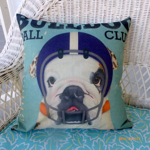 Bulldog Football pillow cover - Football pillows - dog pillows - pillow covers - decorative pillows - Julie Butler Creations