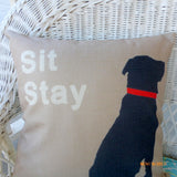 Black Lab Pillow Cover - Dog Pillow cover - animal pillows - gift for him - Julie Butler Creations