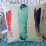 pillow covers - pillow covers with Feathers - 18x18 pillow covers - Feather pillow covers - Julie Butler Creations