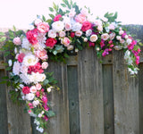 Blush Pink, Fuchsia and White Wedding Arch Flowers, Round Arch flowers