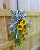 Sunflower Door Swag, Farmhouse Decor, year round door swags, French country decor