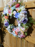 Pastel Wedding Wreath, Summer wreath, Pastel floral wreath