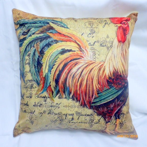 Rooster pillow covers - pillow covers - French Country Decor - French Rooster pillows - Julie Butler Creations
