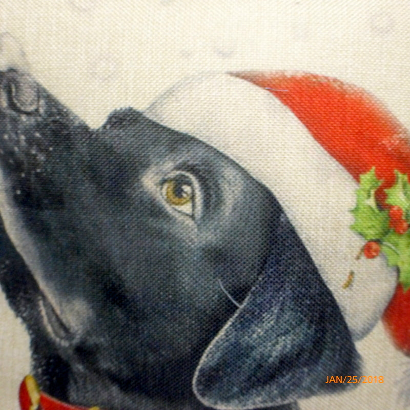 Black dog christmas pillow best sale