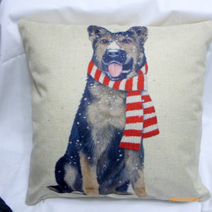 German Sheppard Christmas Pillow cover Family room pillow covers - boys room decor - Julie Butler Creations