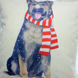 German Sheppard Christmas Pillow cover Family room pillow covers - boys room decor - Julie Butler Creations