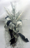 Black and White Ribbon Tree topper made with D.Stevens Ribbon, 360 degree Bow Tree Topper