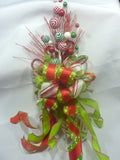 Bow Tree Topper in Red and Green, Ribbon Tree Toppers