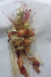 Red and Gold Ribbon Tree topper, Bow Tree Topper