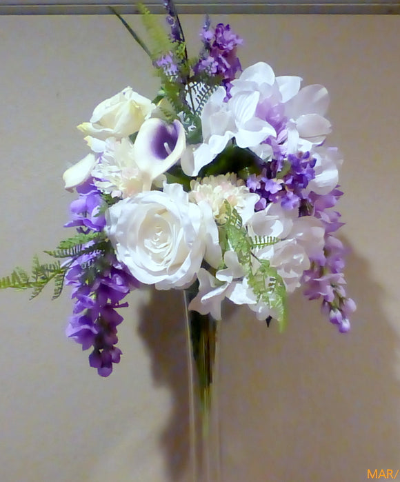 Tall Wedding centerpiece - floral arrangement -Cascading Centerpiece - wedding flowers - Julie Butler Creations