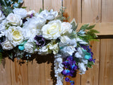 Wedding Arch Flowers, Galaxy Orchids and white rose arch flowers